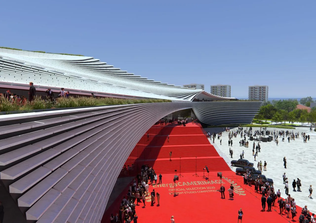 BIM Architecture | Ceramic Layers, Competition Proposal for 'CAMERIMAGE European Film Center' by Kengo Kuma