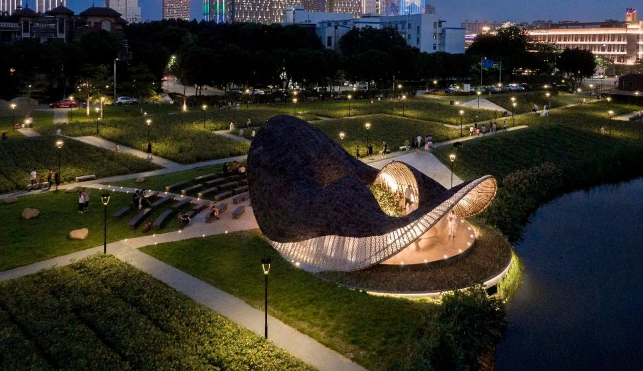 BIM Architecture | Huahai Bamboo Pavilion, City Park acupuncture and moxibustion Renewal/Vertical Beam Club+School of Architecture of South China University of Technology