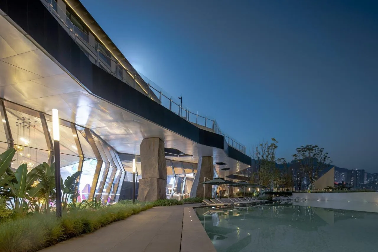 BIM Architecture | Urban Life Experience Hall on Cliff Top - Wanzhou Yongjiang Riverside Exhibition Center/AOE Construction Team