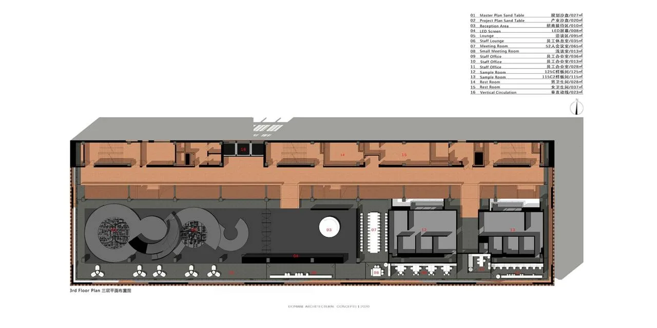 BIM Architecture | Maker Town TIC Art Center/Dongchang Construction - Third floor plan