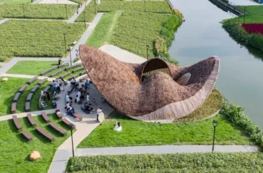 BIM Architecture: Huahai Bamboo Pavilion and City Park Acupuncture & Moxibustion Renewal by Vertical Beam Club & South China University of Technology School of Architecture-BIM WORLD