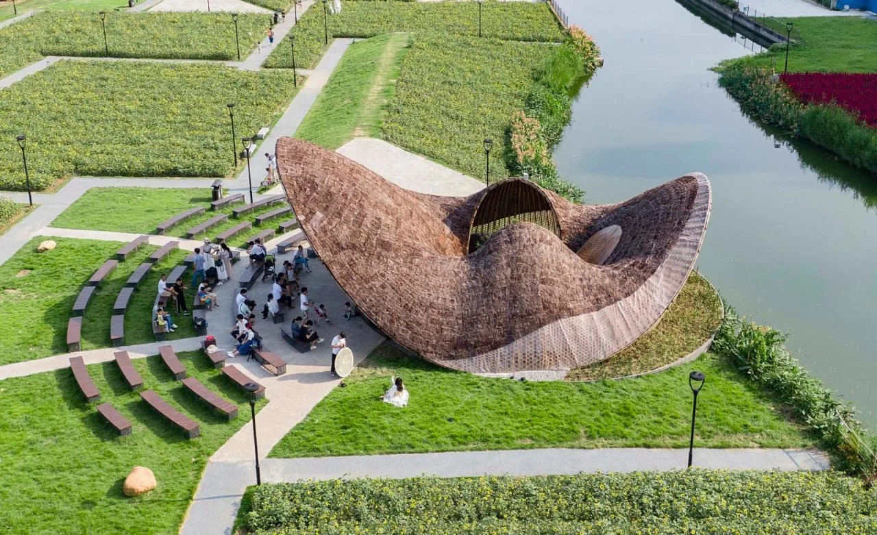 BIM Architecture | Huahai Bamboo Pavilion, City Park acupuncture and moxibustion Renewal/Vertical Beam Club+School of Architecture of South China University of Technology