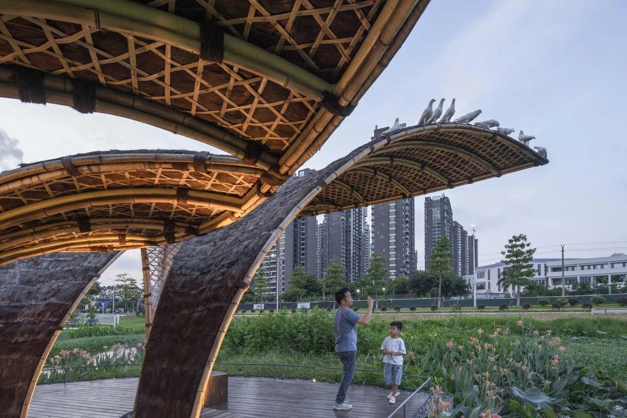 BIM Architecture | Huahai Bamboo Pavilion, City Park acupuncture and moxibustion Renewal/Vertical Beam Club+School of Architecture of South China University of Technology