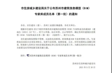 Announcement: First Batch of Members Added to Suzhou Building Information Modeling (BIM) Expert Database-BIM WORLD