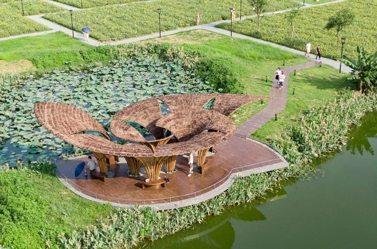 BIM Architecture | Huahai Bamboo Pavilion, City Park acupuncture and moxibustion Renewal/Vertical Beam Club+School of Architecture of South China University of Technology