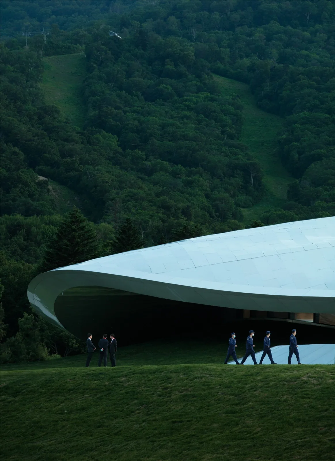 BIM architecture | Tent under the snow capped mountains | MAD design permanent venue for Yabuli Entrepreneur Forum completed