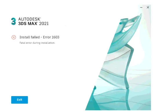 BIM Tips | Solution to Failed Installation of 3ds Max: Displaying Fatal Error 1603 when Installing 3DS Max