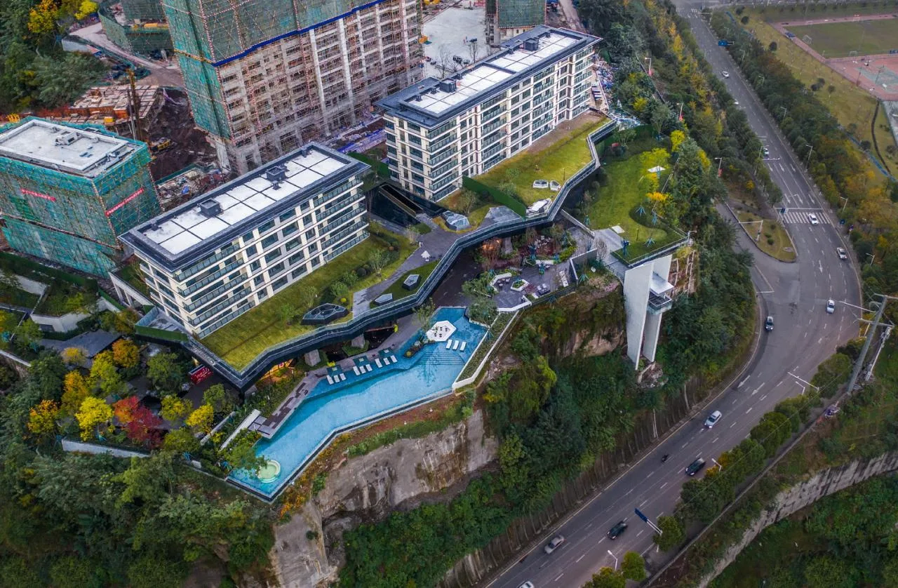 BIM Architecture | Urban Life Experience Hall on Cliff Top - Wanzhou Yongjiang Riverside Exhibition Center/AOE Construction Team