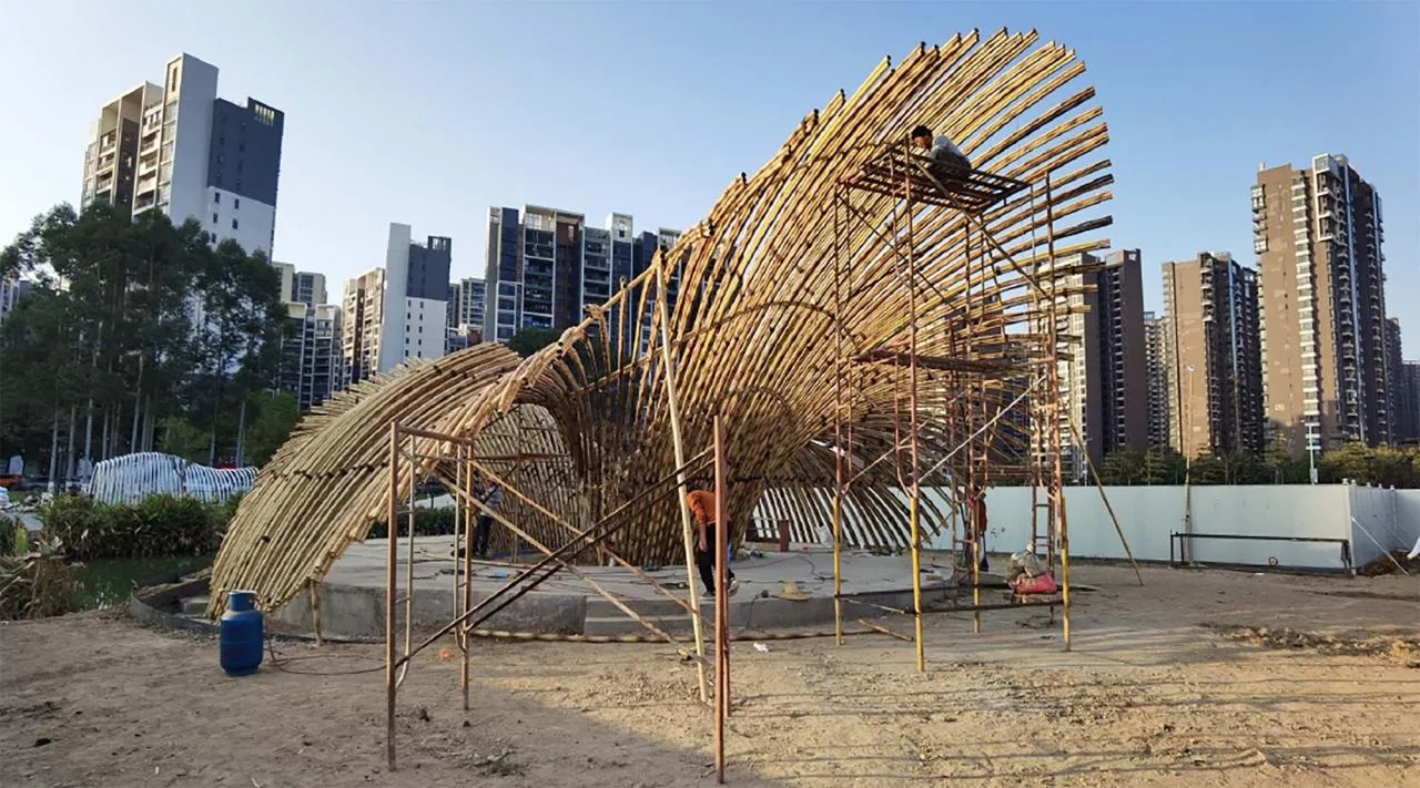 BIM Architecture | Huahai Bamboo Pavilion, City Park acupuncture and moxibustion Renewal/Vertical Beam Club+School of Architecture of South China University of Technology