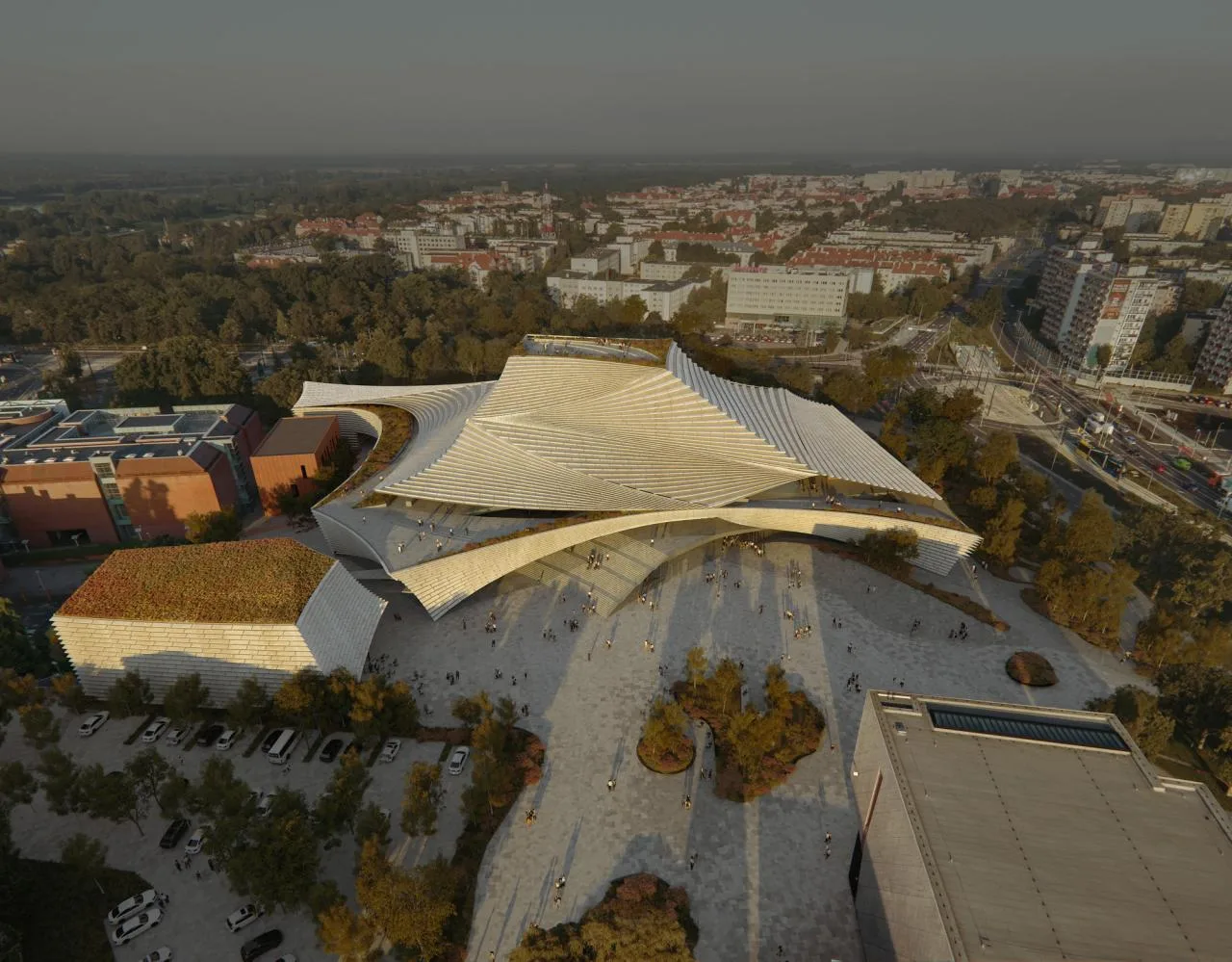 BIM Architecture | Ceramic Layers, Competition Proposal for 'CAMERIMAGE European Film Center' by Kengo Kuma