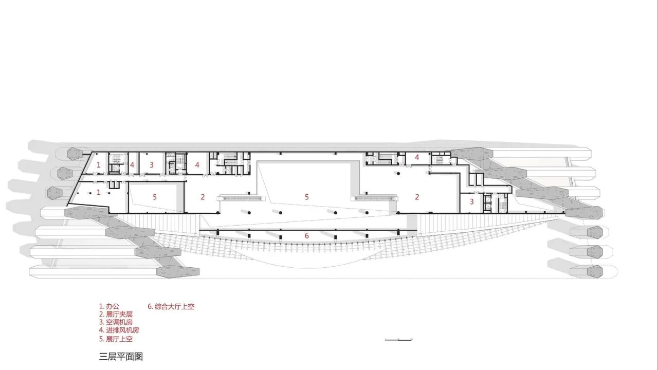 BIM Architecture | China Yellow Sea Wetland Museum/Shanghai Urban Construction Architectural Design Firm - Third floor plan