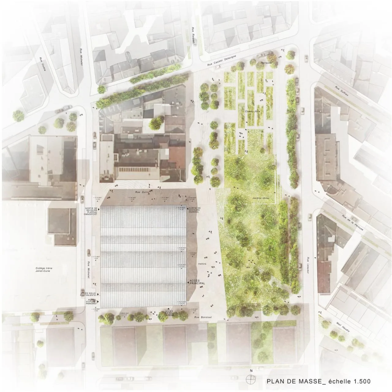 BIM Architecture | P ô le Simone Veil Multi functional Sports Center/K Architecture Sigwalt Herman