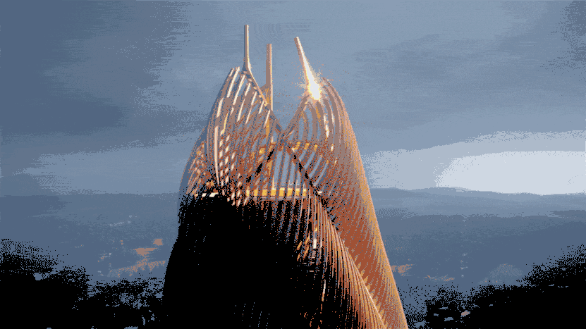 BIM Architecture | Chengdu Panda Base Panda Tower, Mechanical 'Bamboo Shoots'/UDG. Studio Zero