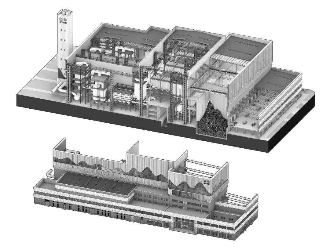 BIM Architecture | Nanning Shuangding Circular Economy Industrial Park Domestic Waste Incineration Power Plant/UUA