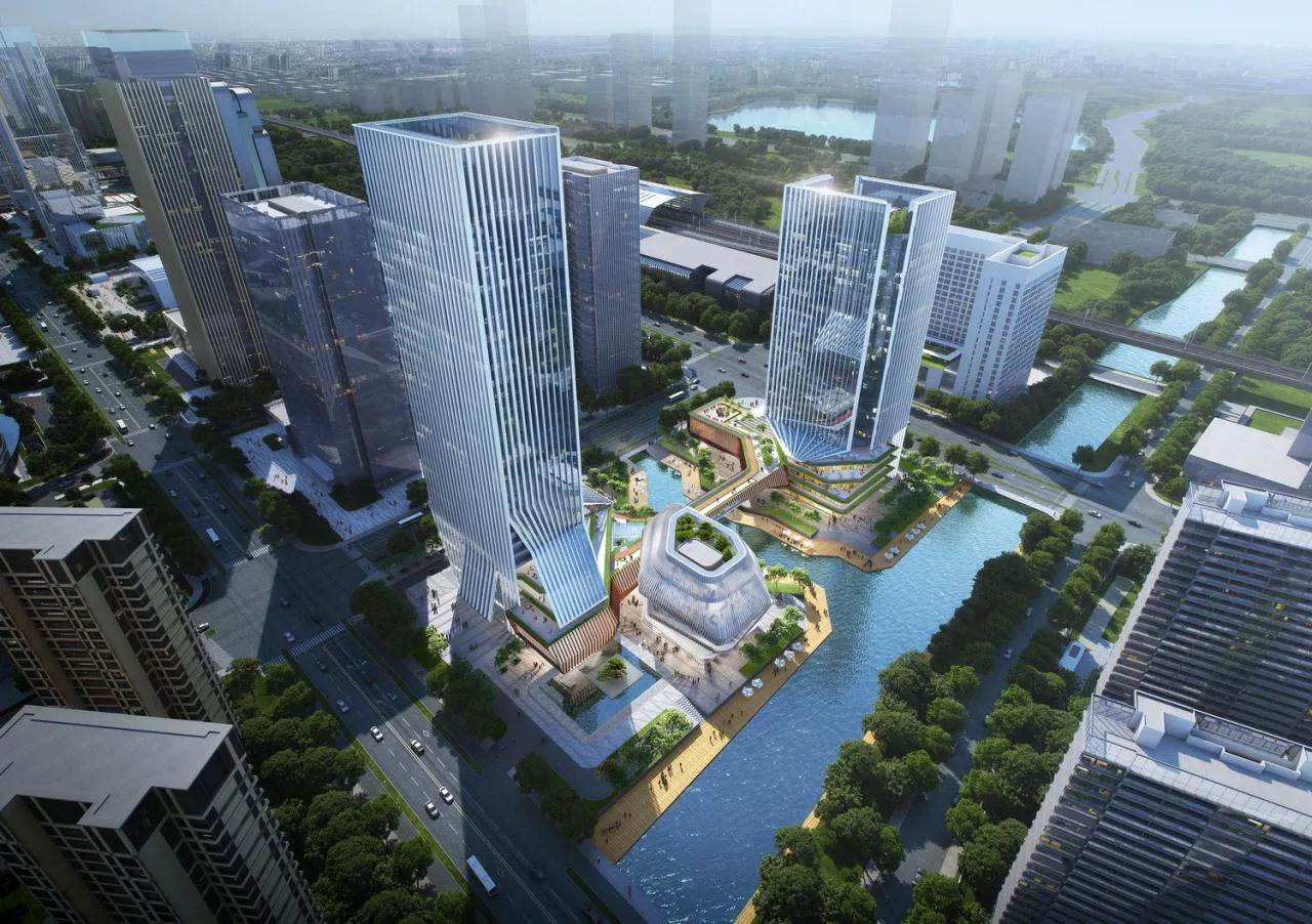 BIM Architecture | GEN Solution | One Bridge, Two Views Across: Twin Towers of Suzhou High Speed Rail New City