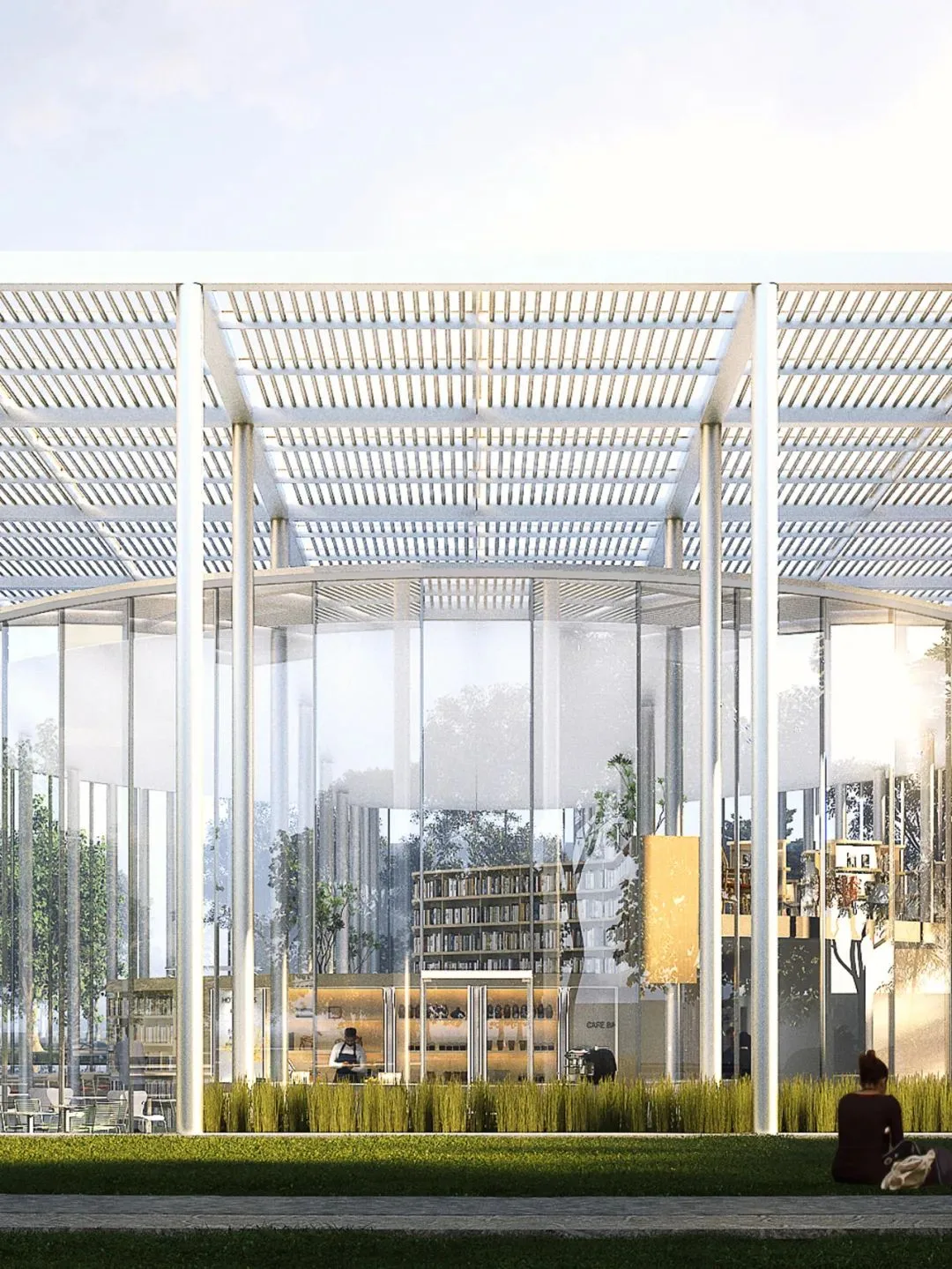 BIM Architecture | Cloud Curtain Bookstore: Ultimate Transparency Without Boundaries between Interior and Exterior/UUA