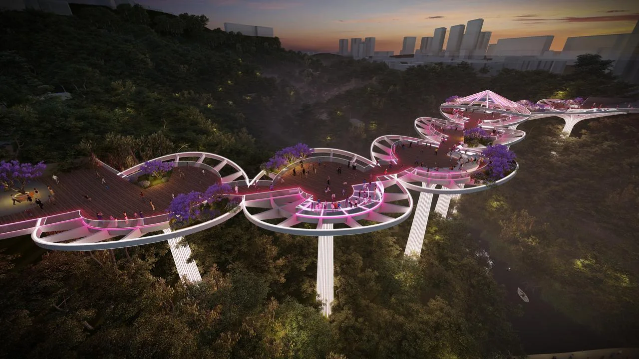 BIM Architecture | Southwest University Pedestrian Landscape Bridge Project in Beibei District, Chongqing/Lin Cong Architectural Design Studio