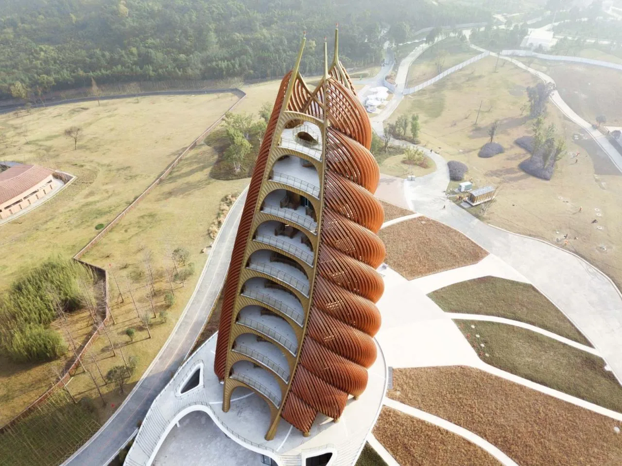 BIM Architecture | Chengdu Panda Base Panda Tower, Mechanical 'Bamboo Shoots'/UDG. Studio Zero