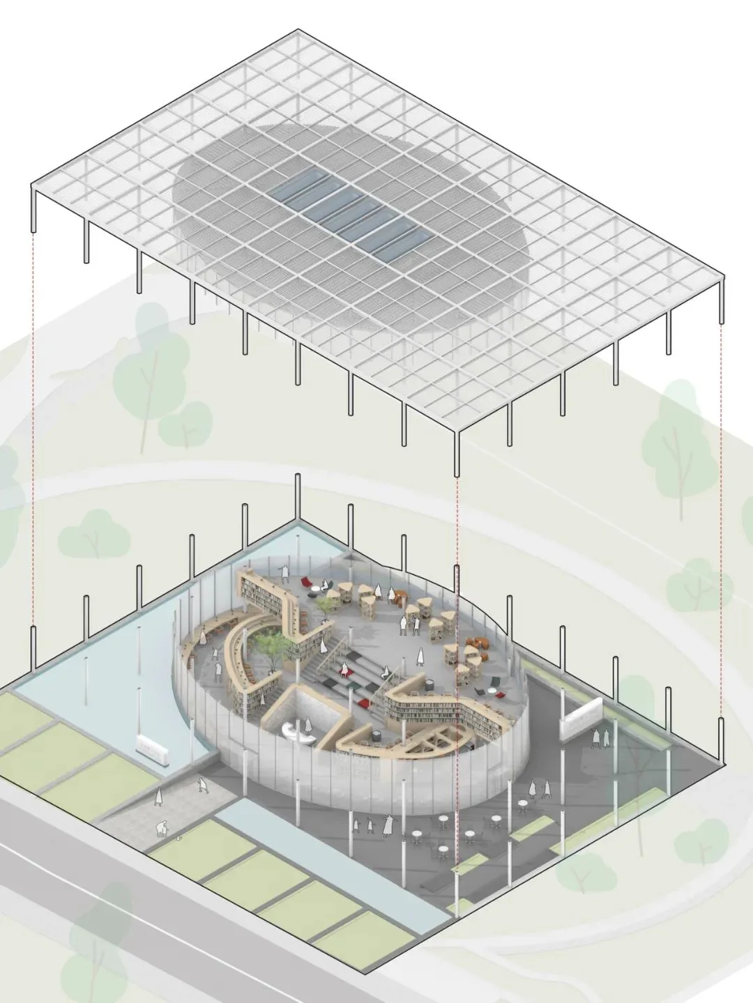 BIM Architecture | Cloud Curtain Bookstore: Ultimate Transparency Without Boundaries between Interior and Exterior/UUA
