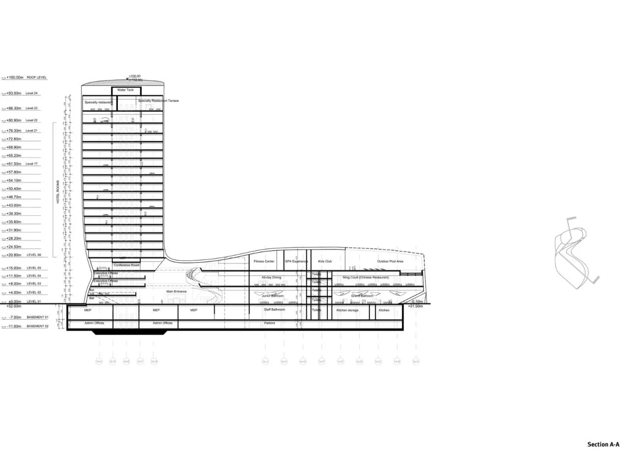 BIM Architecture | Changsha Dawangshan Langham Hotel/Blue Sky Group