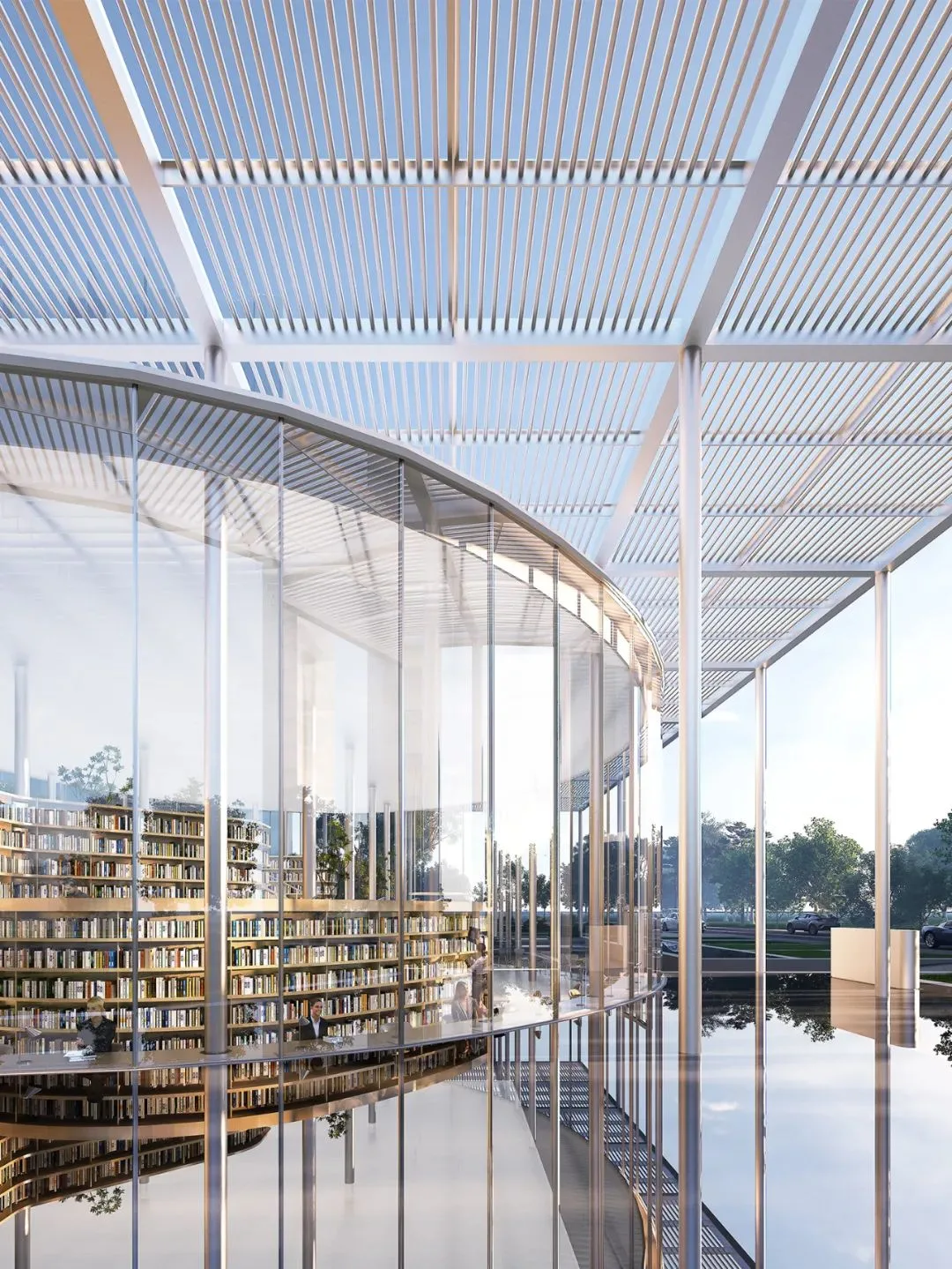 BIM Architecture | Cloud Curtain Bookstore: Ultimate Transparency Without Boundaries between Interior and Exterior/UUA