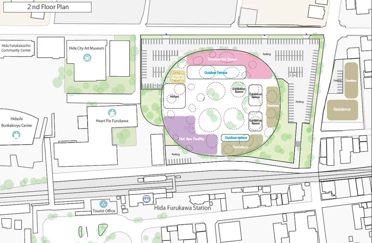 BIM Architecture | Design Proposal for the East Center of Hida Furukawa Station in Japan/Takuma Fujimoto Architectural Firm