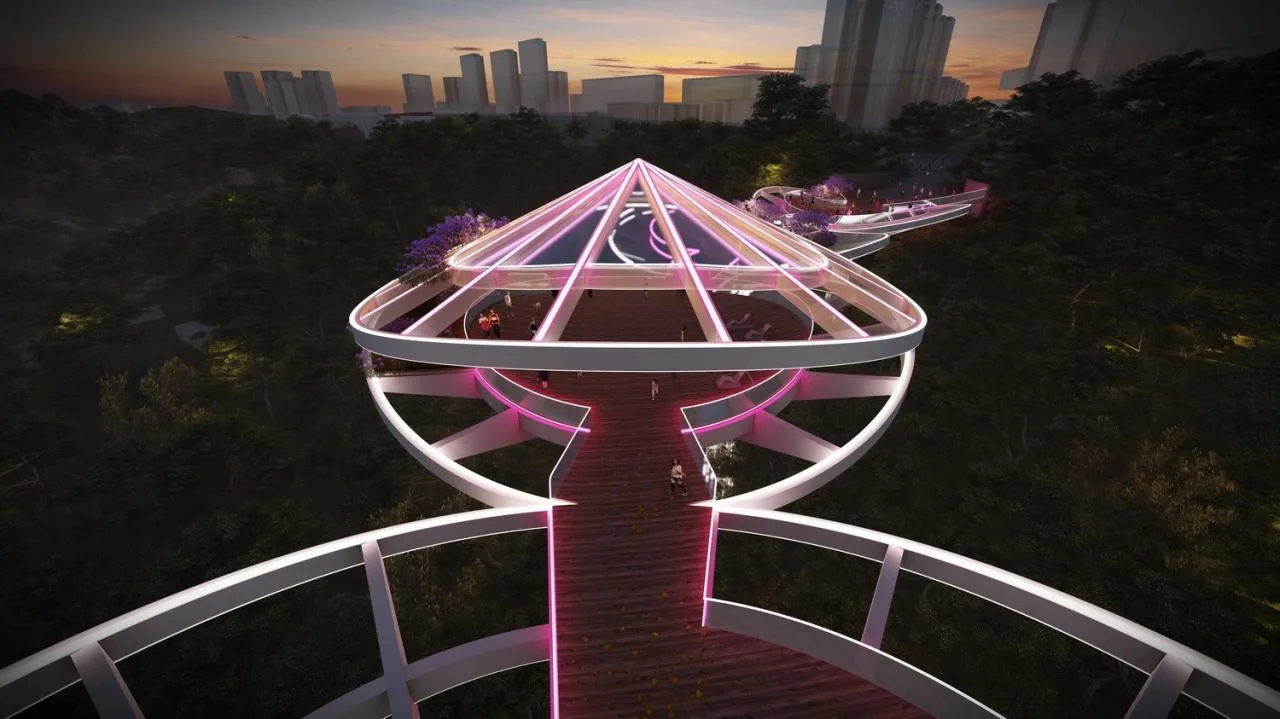 BIM Architecture | Southwest University Pedestrian Landscape Bridge Project in Beibei District, Chongqing/Lin Cong Architectural Design Studio