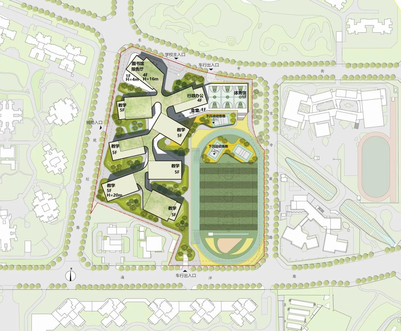 BIM Architecture | Tianfu New Area Ocean Road Middle School/MAT Super Architecture Firm