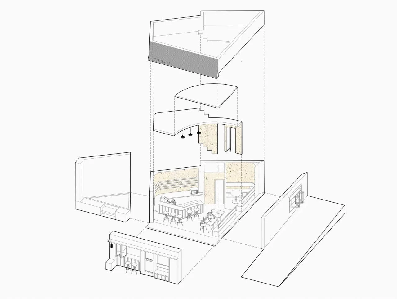 BIM architecture | Leave a light in the corners of the city for leisure coffee/vegetarian architecture