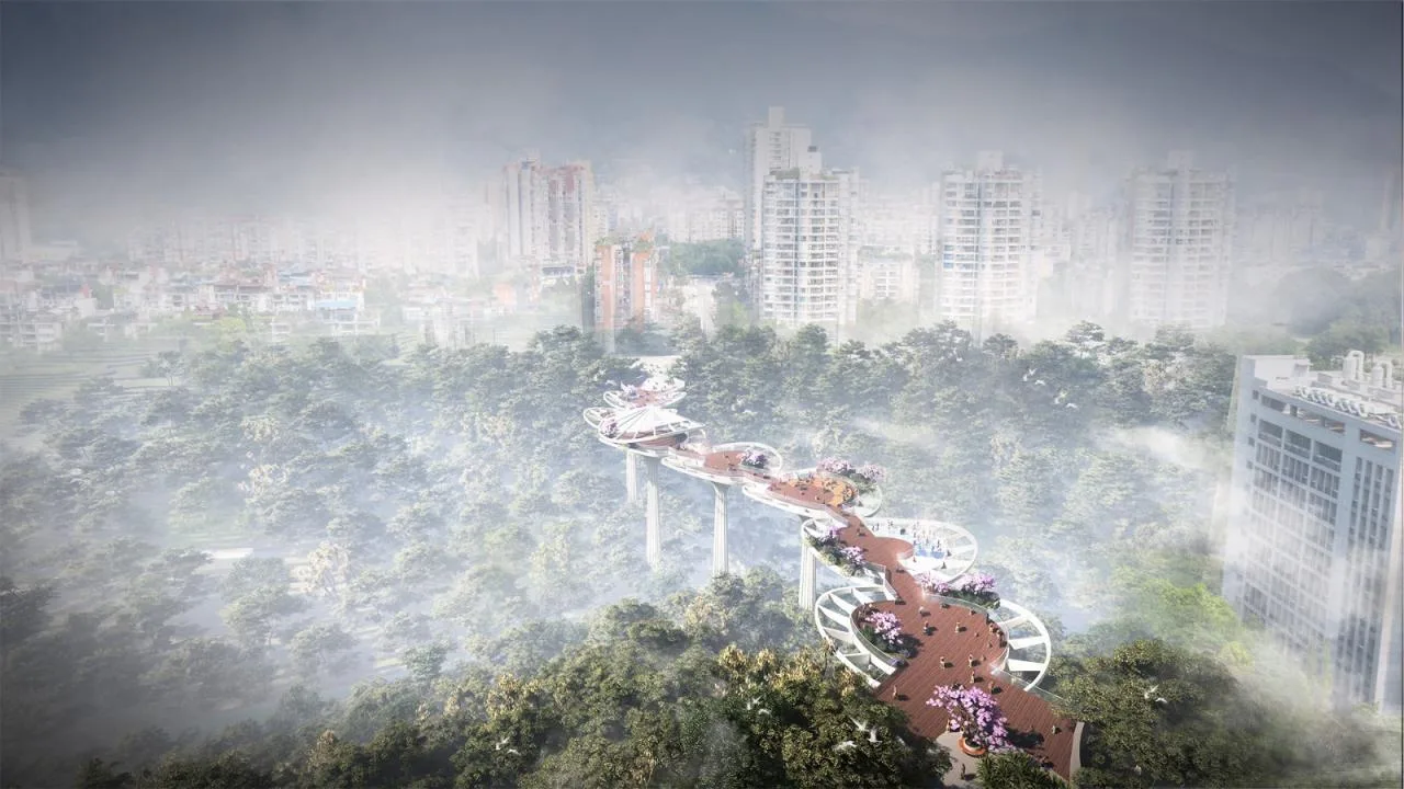 BIM Architecture | Southwest University Pedestrian Landscape Bridge Project in Beibei District, Chongqing/Lin Cong Architectural Design Studio