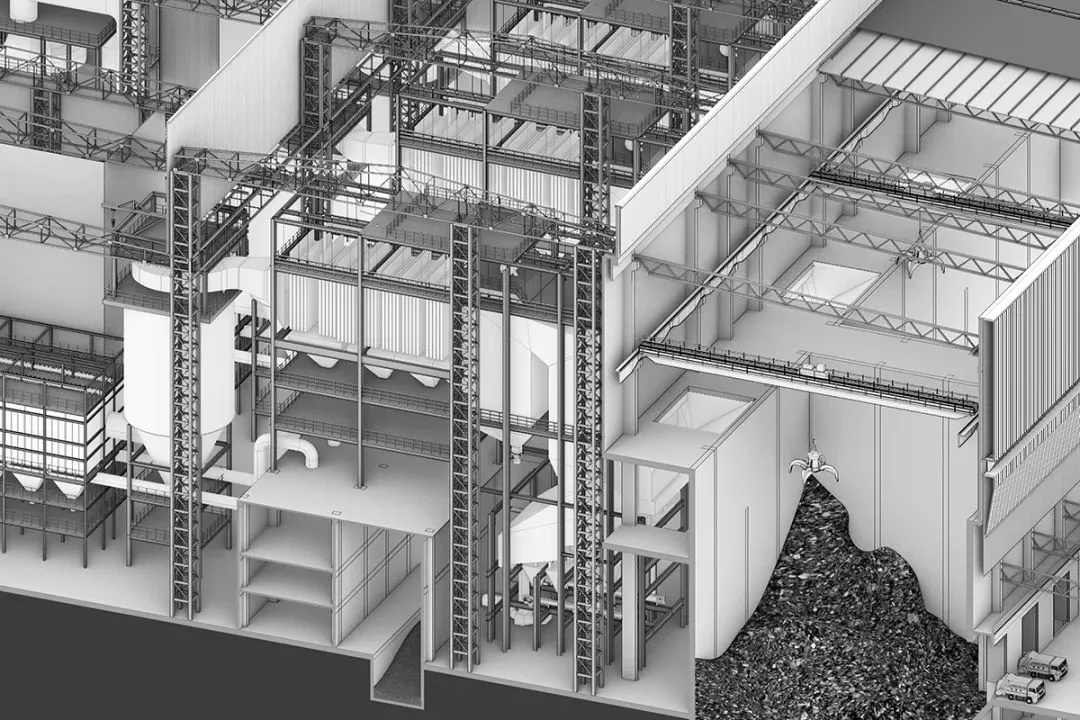 BIM Architecture | Nanning Shuangding Circular Economy Industrial Park Domestic Waste Incineration Power Plant/UUA