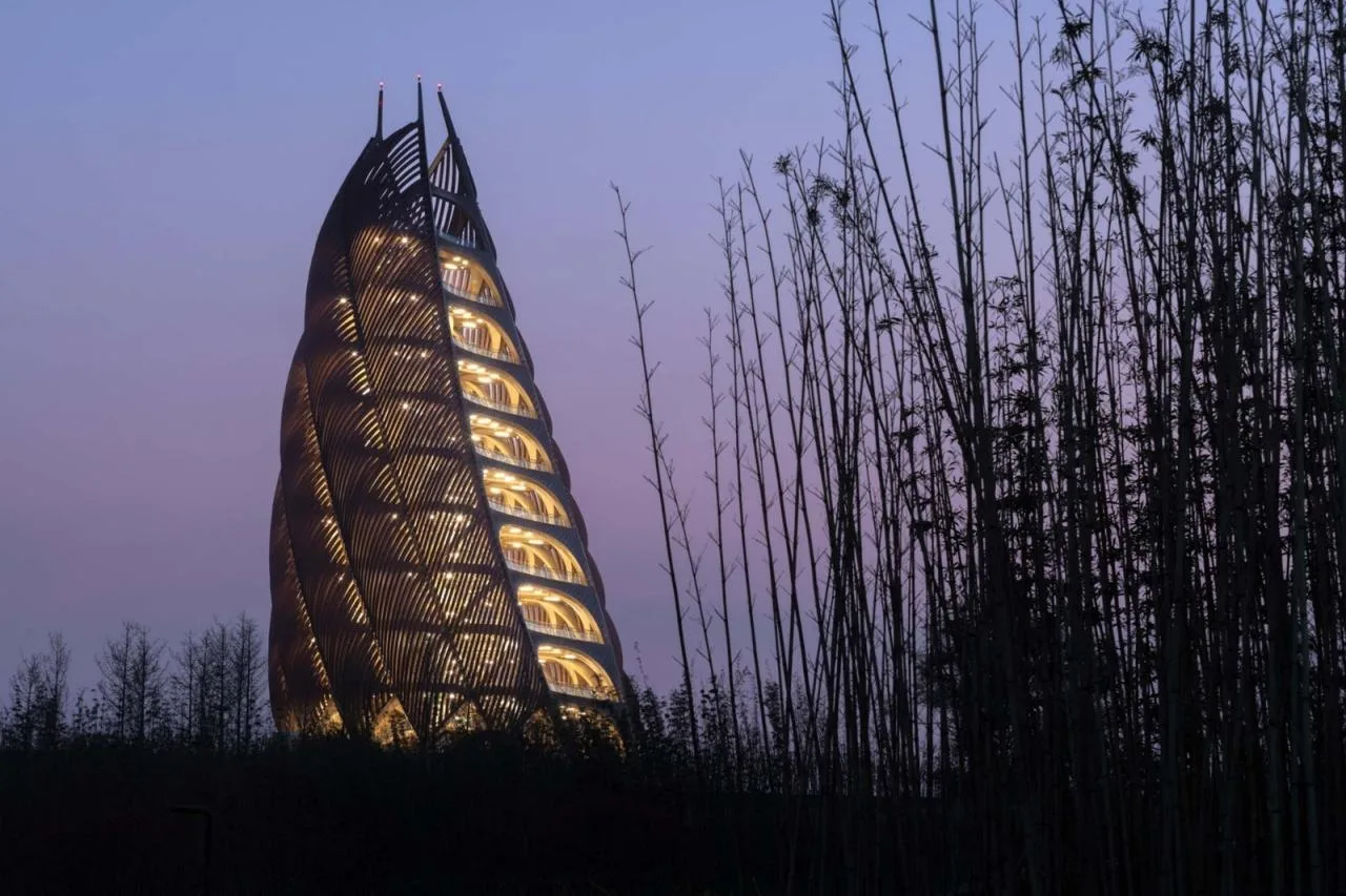 BIM Architecture | Chengdu Panda Base Panda Tower, Mechanical 'Bamboo Shoots'/UDG. Studio Zero