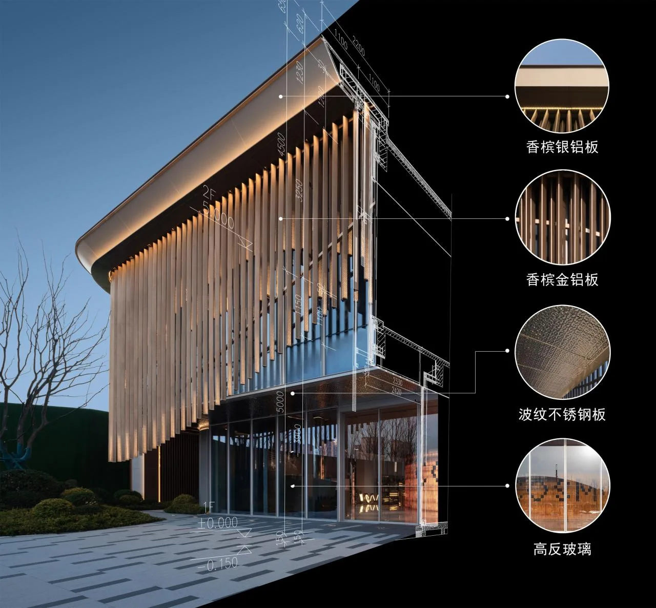 BIM architecture | The artistic encounter of flowing charm is like a golden land in the east; Exhibition Center/Chengzhi Design