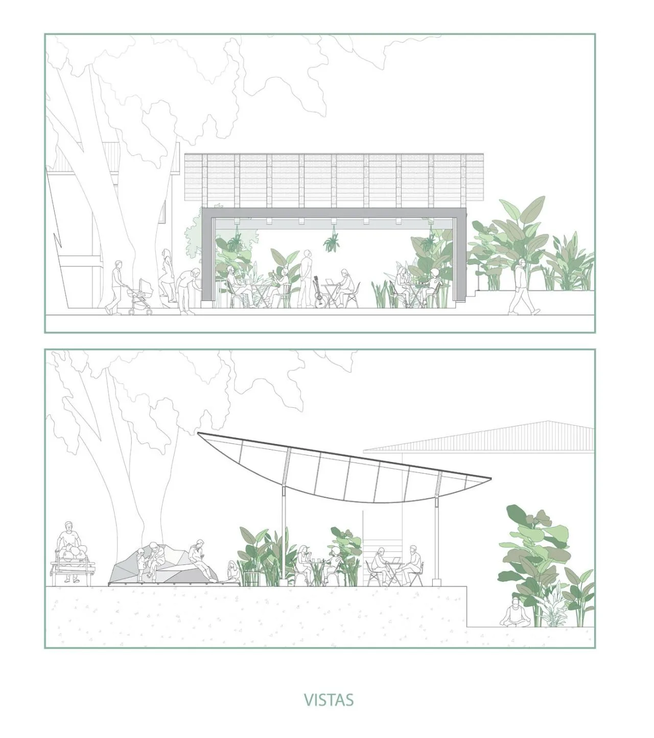 BIM Architecture | Under the Banyan Tree at the Village Entrance, Ficus Alto/Natura Futura Arquitectura Community Public Space
