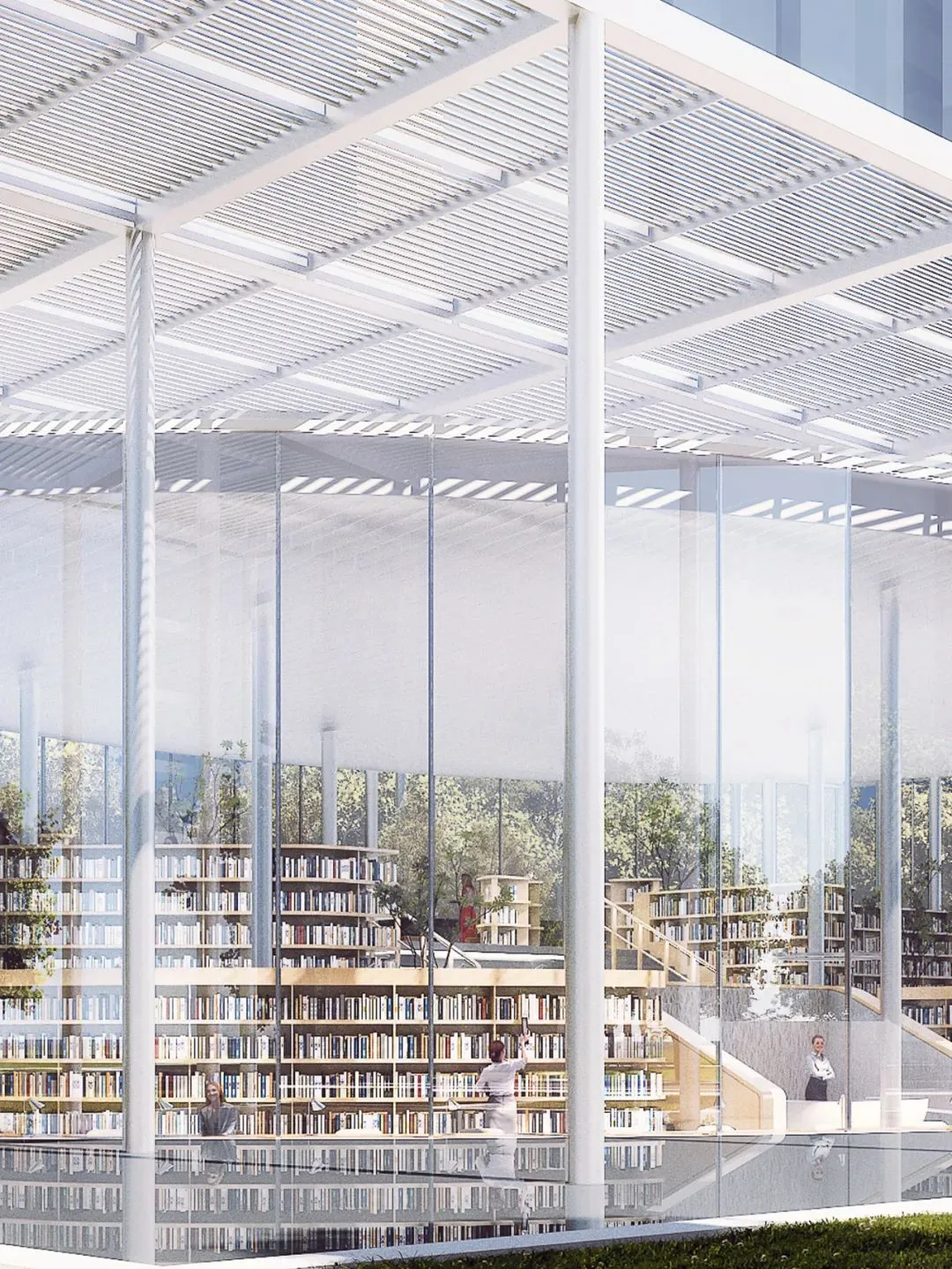 BIM Architecture | Cloud Curtain Bookstore: Ultimate Transparency Without Boundaries between Interior and Exterior/UUA