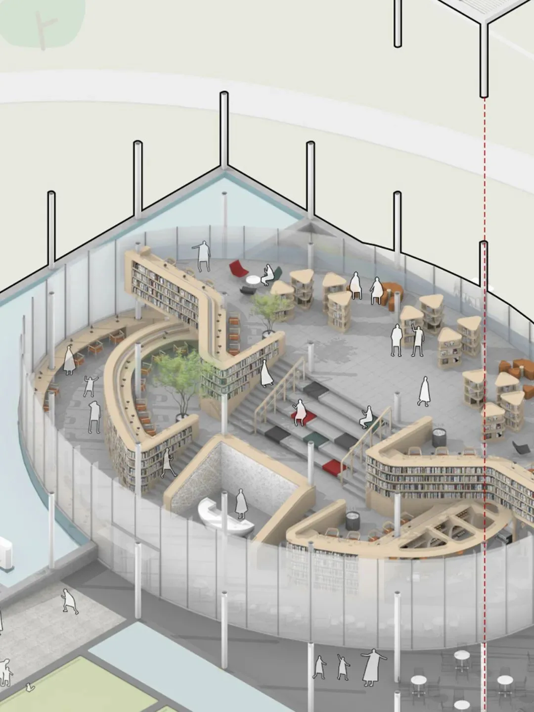BIM Architecture | Cloud Curtain Bookstore: Ultimate Transparency Without Boundaries between Interior and Exterior/UUA
