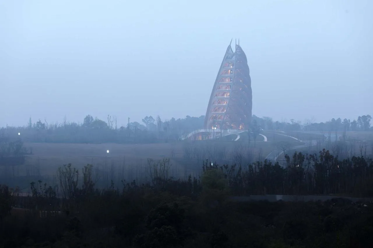 BIM Architecture | Chengdu Panda Base Panda Tower, Mechanical 'Bamboo Shoots'/UDG. Studio Zero