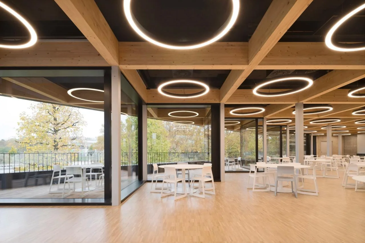 BIM Architecture | Rotating 45 Degrees, Campus Cafeteria and Media Center/wulf Architekten