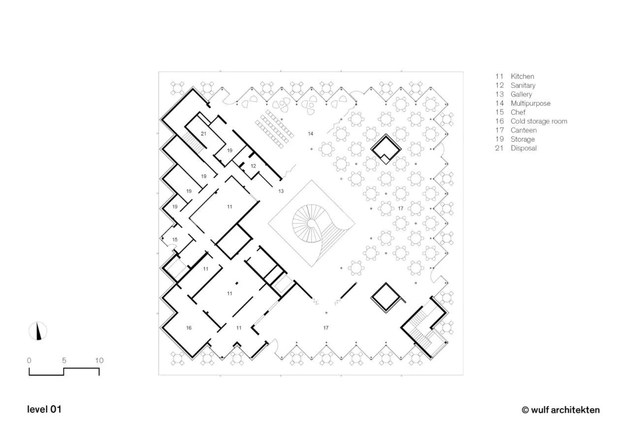 BIM Architecture | Rotating 45 Degrees, Campus Cafeteria and Media Center/wulf Architekten