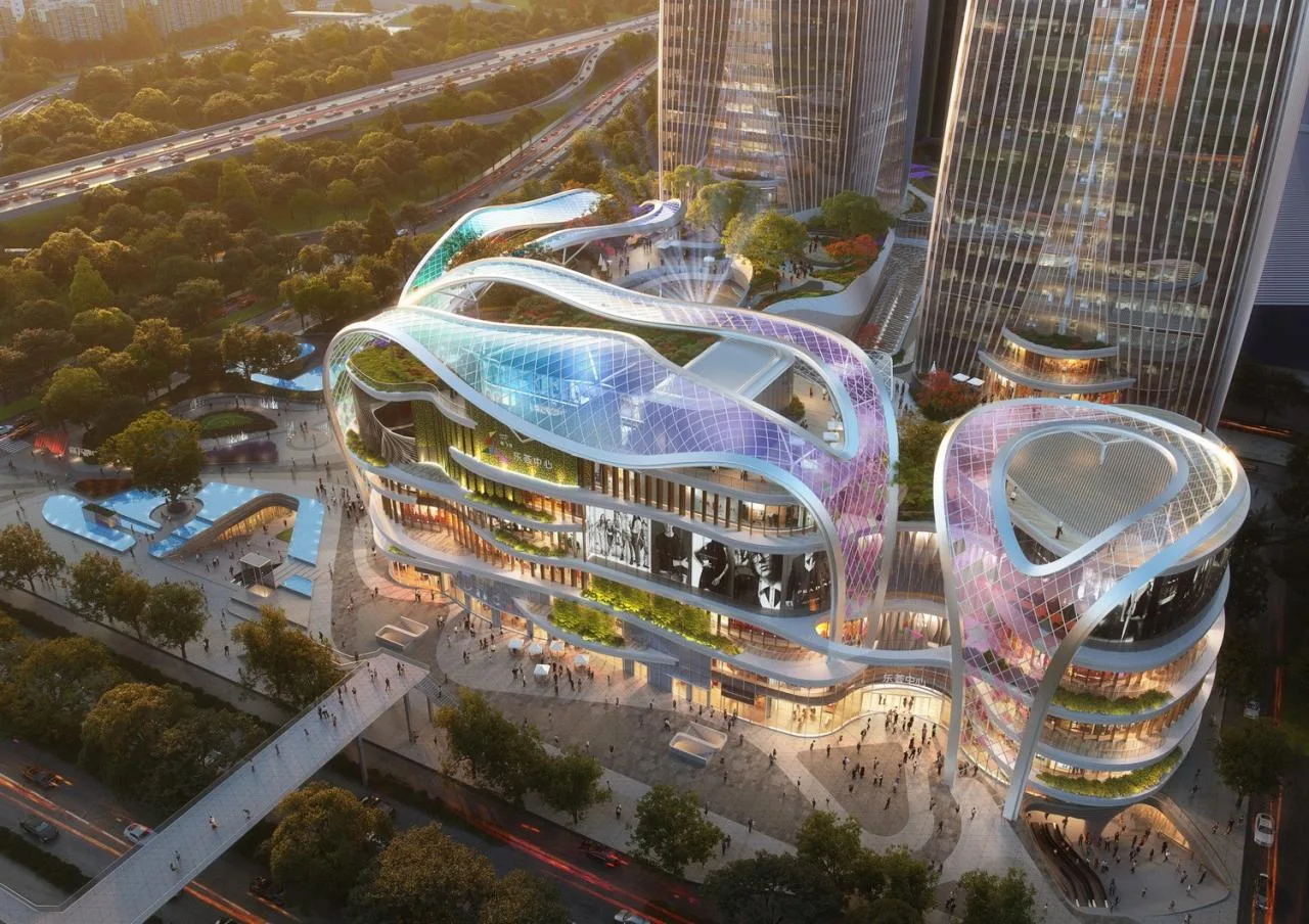 BIM Architecture | Xi'an Nanfei Hongle Hui Center, Urban Ecological Commercial Complex/Aedas