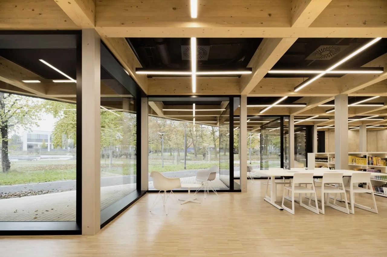 BIM Architecture | Rotating 45 Degrees, Campus Cafeteria and Media Center/wulf Architekten