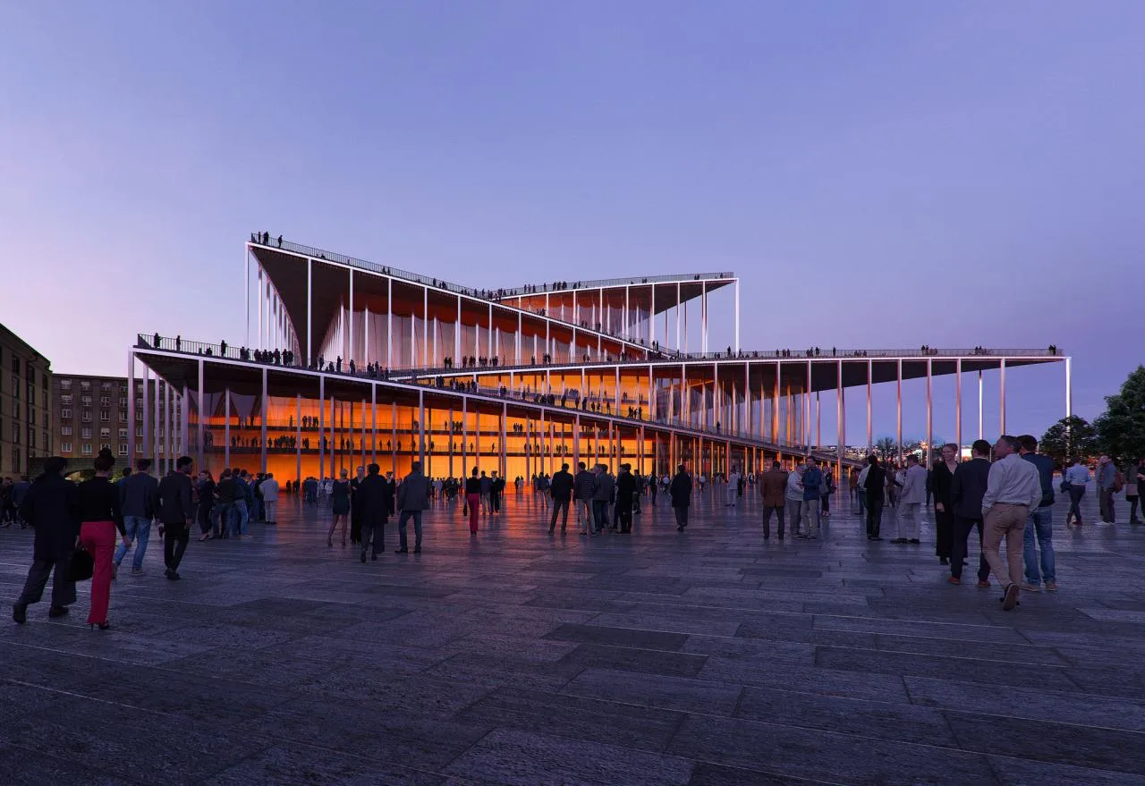 BIM Architecture | Walking from the Square to the Roof - Vltava Philharmonic Hall in Prague/BIG