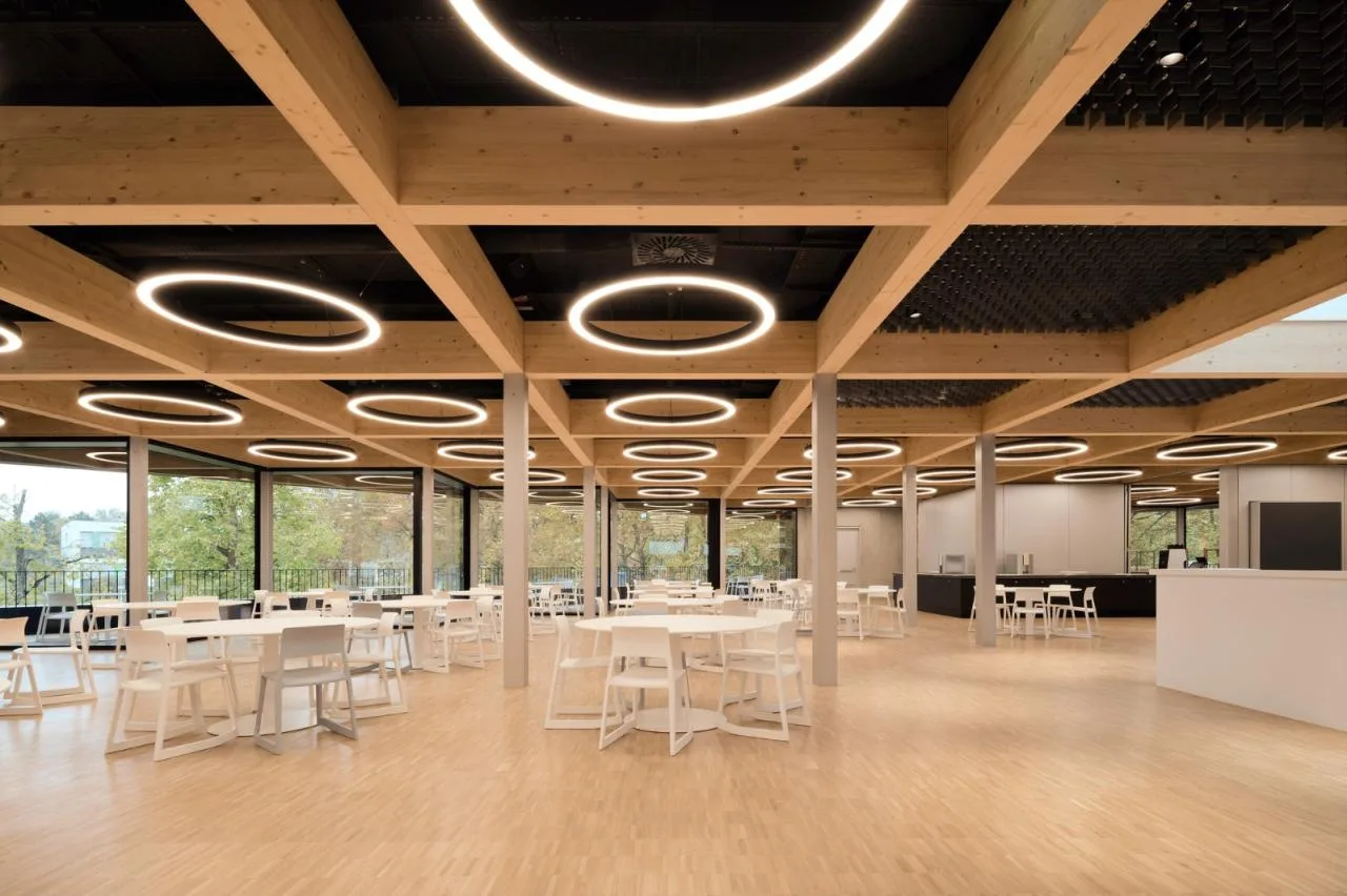 BIM Architecture | Rotating 45 Degrees, Campus Cafeteria and Media Center/wulf Architekten