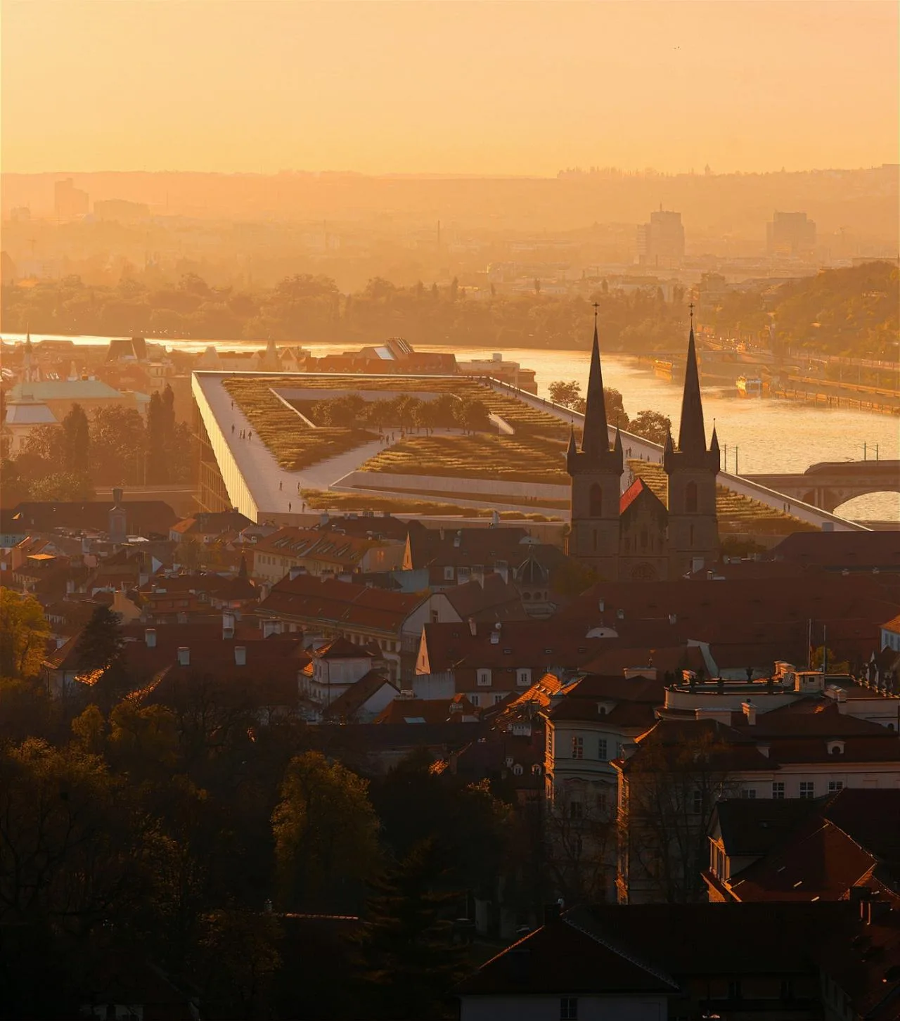 BIM Architecture | Walking from the Square to the Roof - Vltava Philharmonic Hall in Prague/BIG