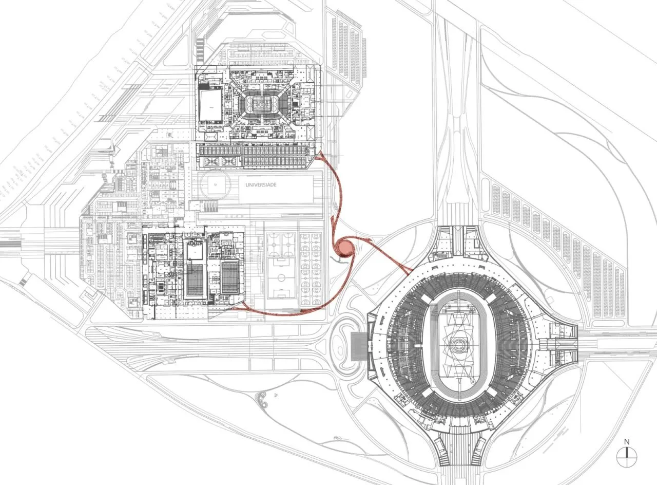 BIM Architecture | Landscape Corridor/Surrounding Buildings of Dong'an Lake Venue for Chengdu Universiade