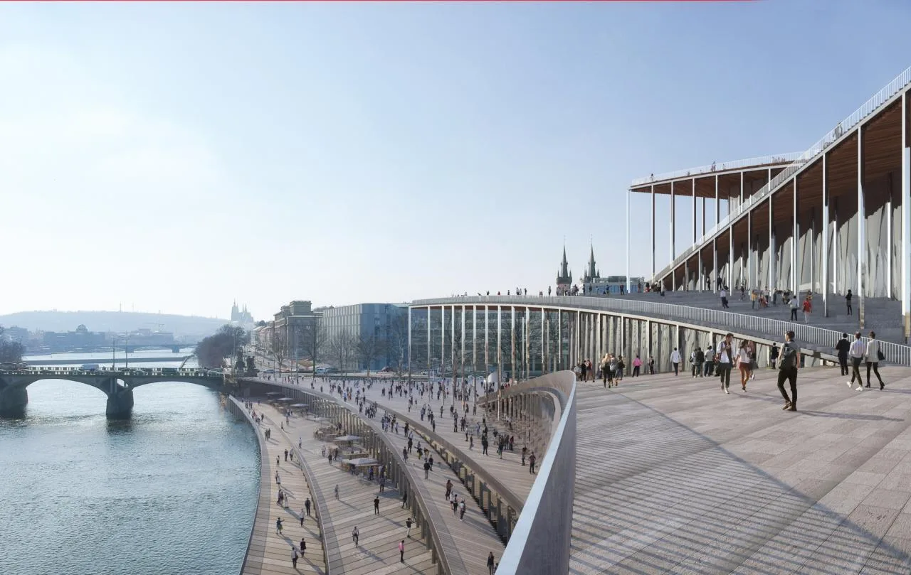 BIM Architecture | Walking from the Square to the Roof - Vltava Philharmonic Hall in Prague/BIG