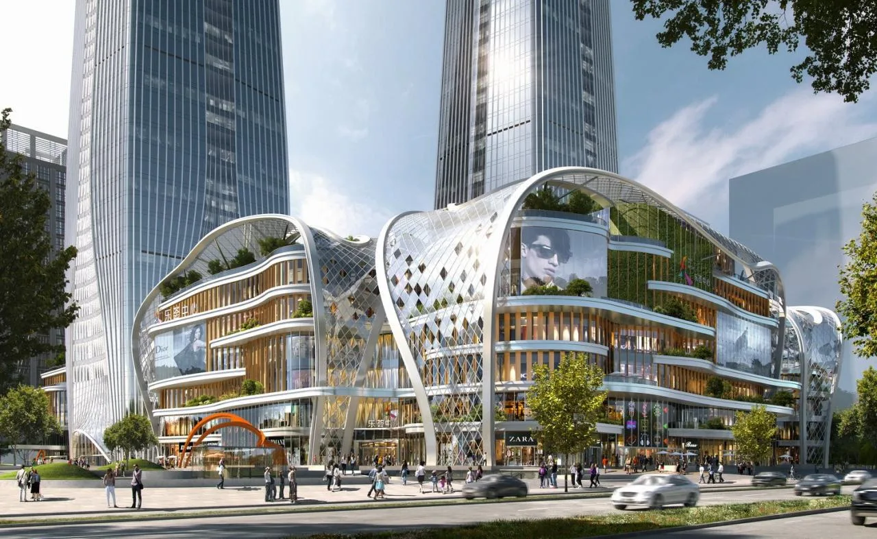 BIM Architecture | Xi'an Nanfei Hongle Hui Center, Urban Ecological Commercial Complex/Aedas