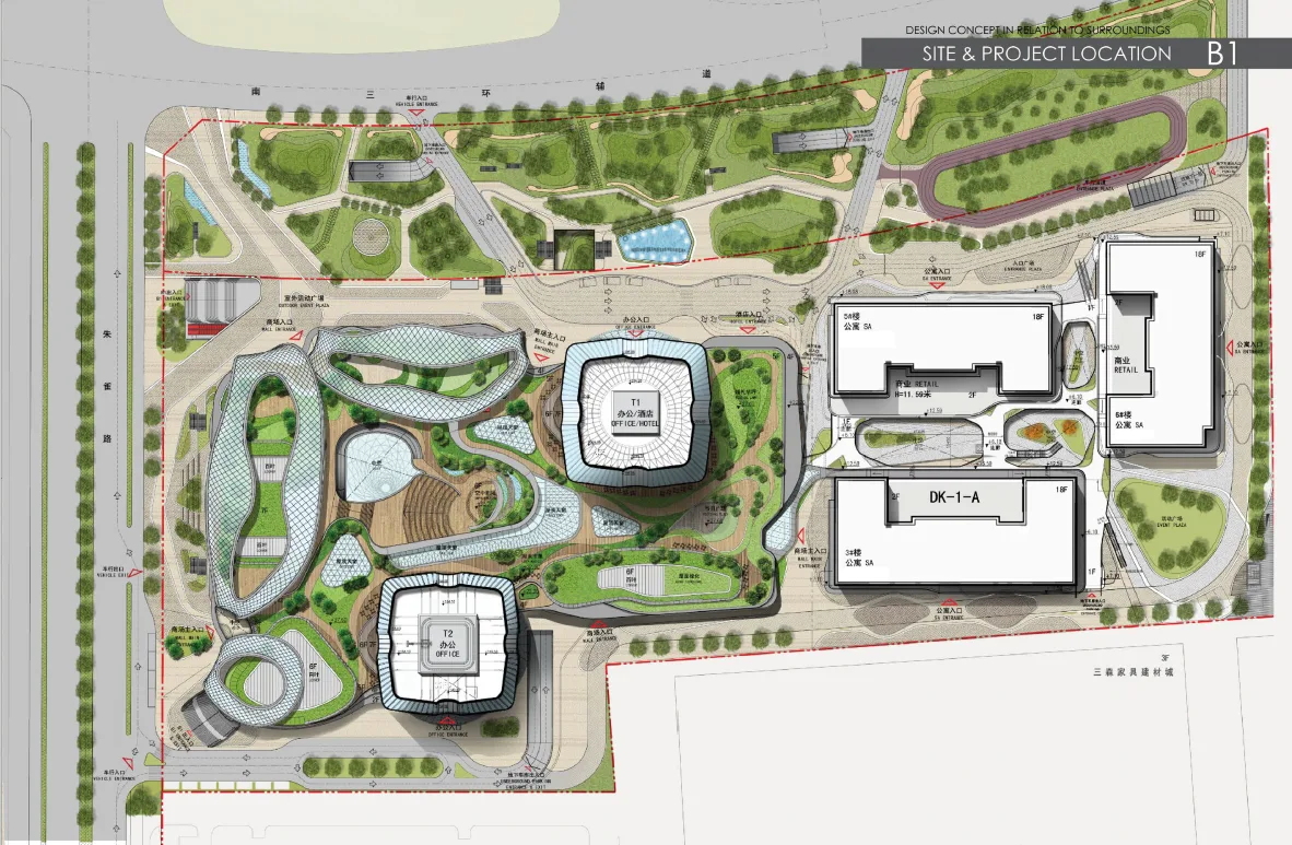BIM Architecture | Xi'an Nanfei Hongle Hui Center, Urban Ecological Commercial Complex/Aedas