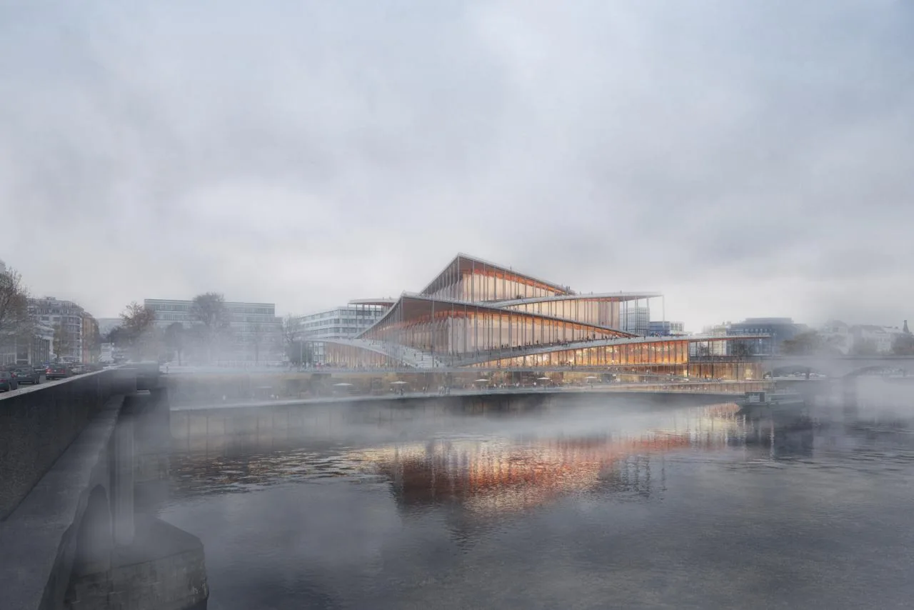 BIM Architecture | Walking from the Square to the Roof - Vltava Philharmonic Hall in Prague/BIG