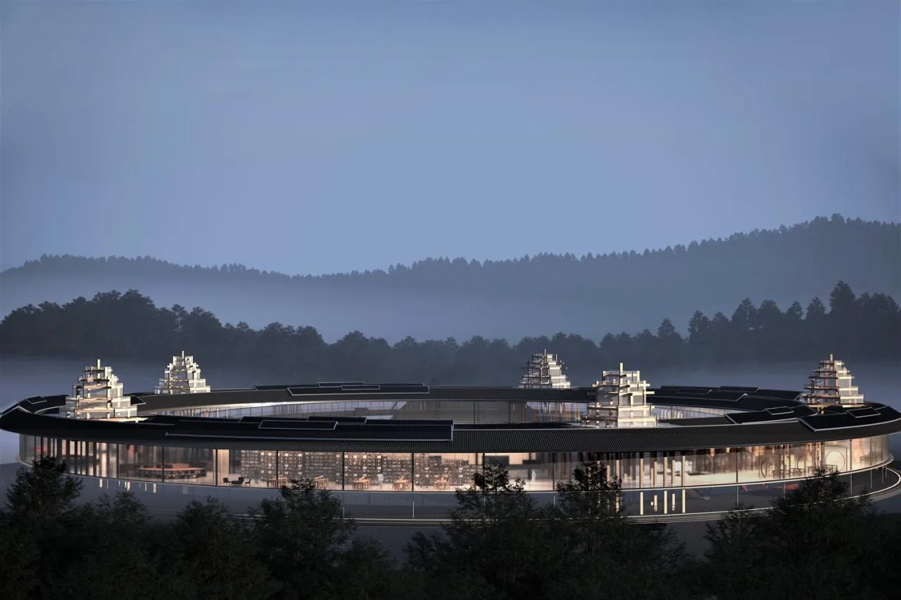 BIM Architecture | Wind and Rain Ring House - Design Scheme for Zhoubei Village Cultural Complex in Sanjiang County/Outsiders' Architecture